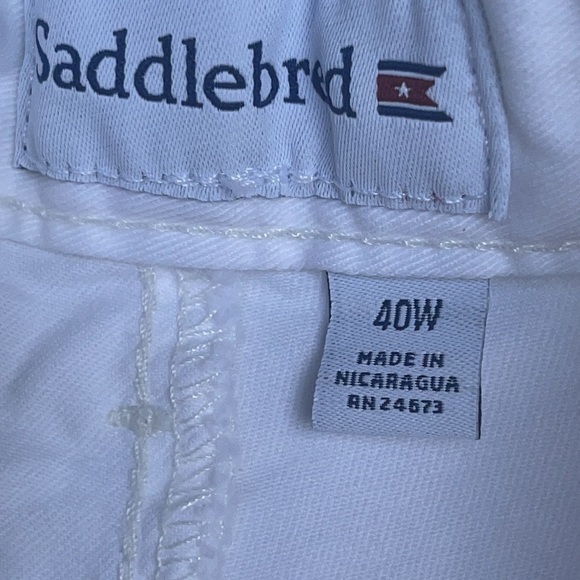 SADDLEBRED Mens 7 Inch White Twill Shorts NEW 40 - Picture 5 of 9